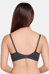 Juliet Padded Non-Wired Full Coverage T-Shirt Bra - Melange Black — thumbnail 2